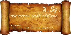 Marischek Szörénke névjegykártya